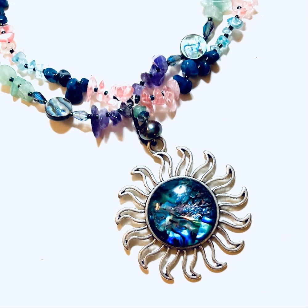 Handmade Summer Sunsets on the Patio Statement Necklace - Picture 8 of 16